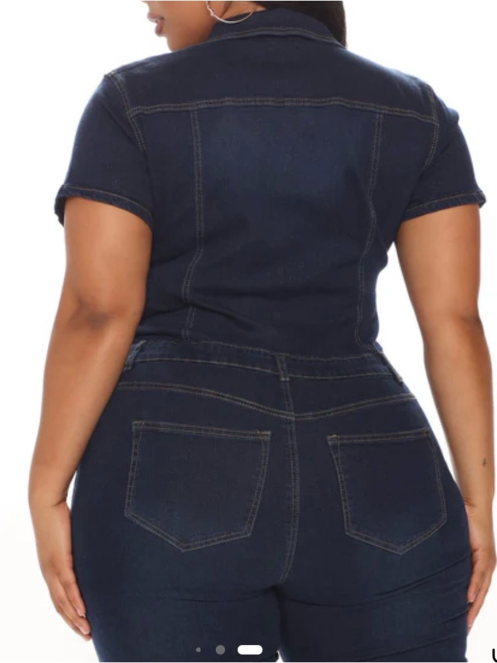Fashion Nova Dark Blue Denim Jumpsuit - Picture 4 of 9